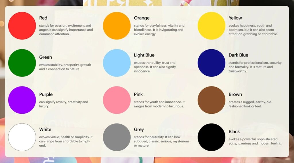 colors and meanings infographic