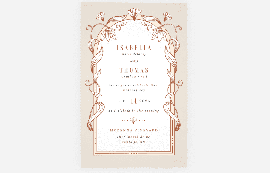 A modern wedding invitation wording