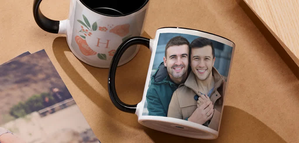 couples photo mug design idea