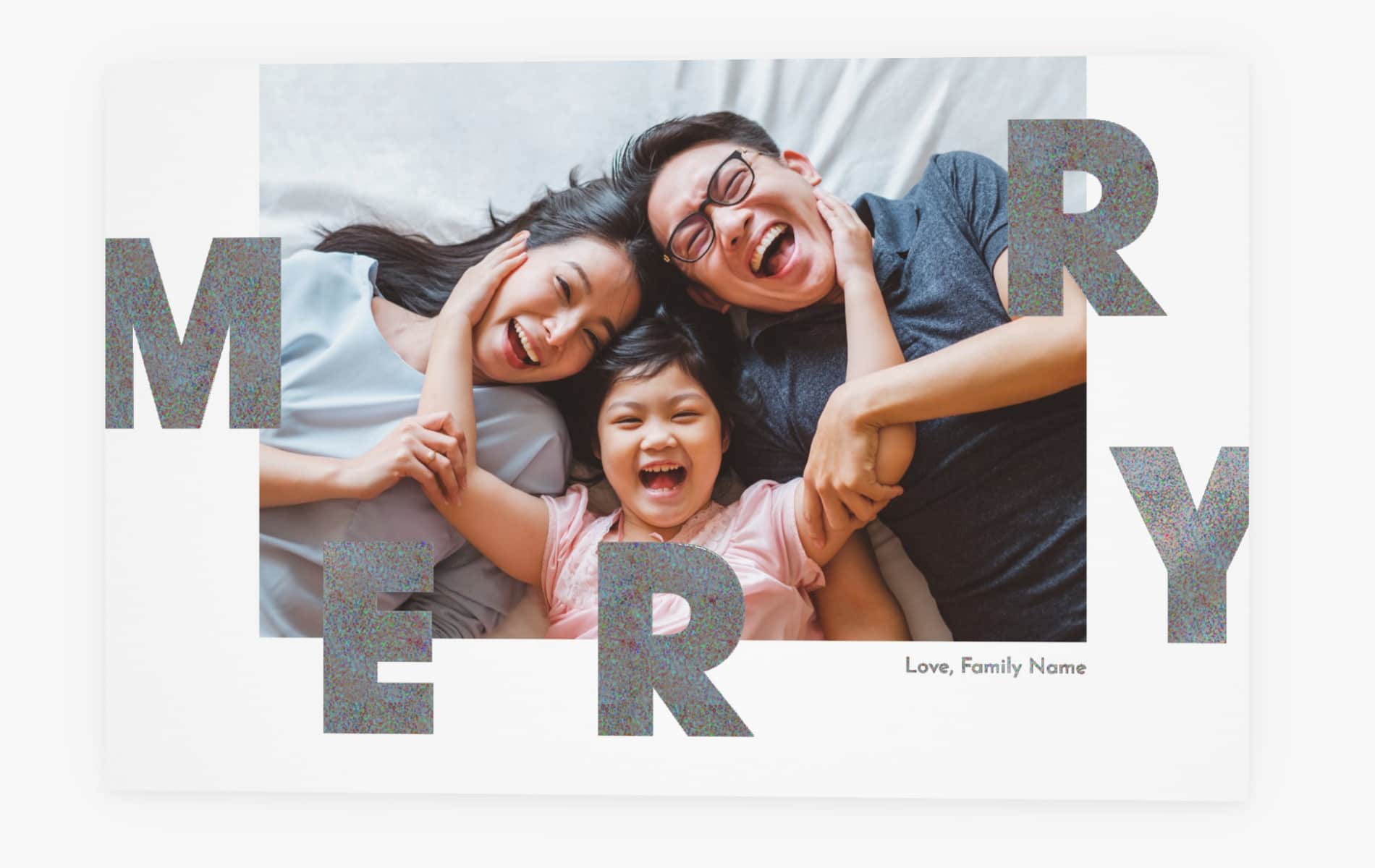 VistaPrint Christmas card design with foil accents